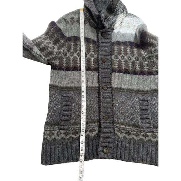 True Religion Cardigan Sweater Flag Patch Alpaca Wool Blend Gray Size XXL - Picture 7 of 9